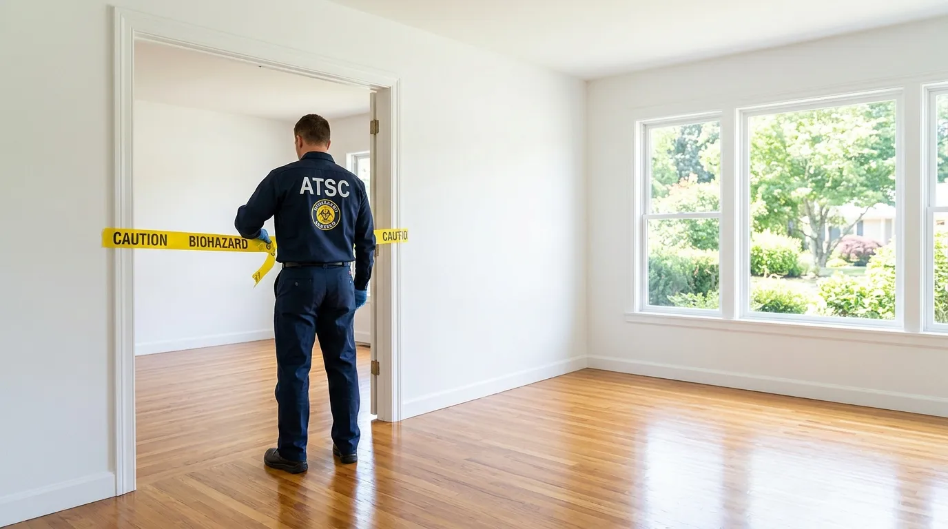 Certified biohazard cleanup crew performing Trauma Scene Cleanup in Loma Linda